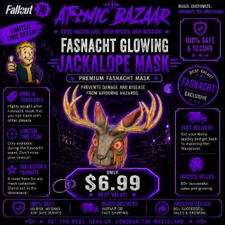 Fasnacht Glowing Jackalope Mask | Fast Delivery