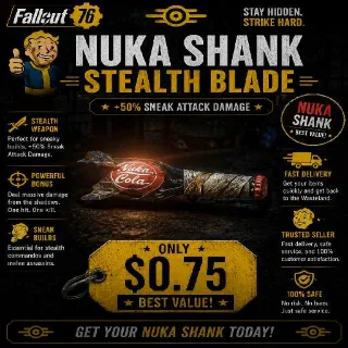 Nuka Shank Stealth Blade Combat Knife