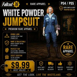 White Powder Jumpsuit | Fast Delivery | Great Value
