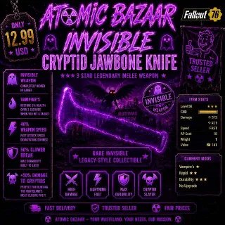 Invisible Cryptid Jawbone Knife | Fast Delivery 🚚
