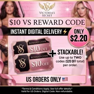 $10 Victoria’s Secret Reward Code (US Only) – Instant Delivery 