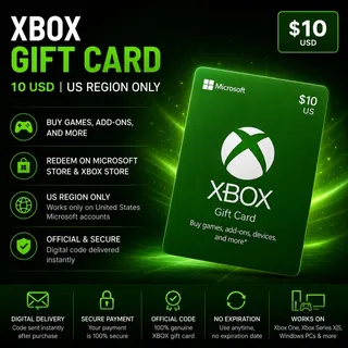 $10.00 USD Xbox Gift Card