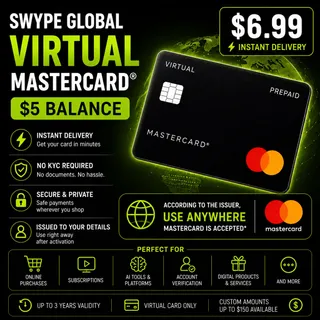 Swype Global Virtual Mastercard – $5 Balance | Instant Delivery
