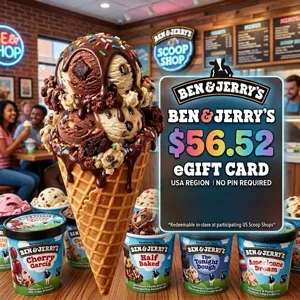 Ben & Jerry’s eGift Card $56.52 USD (USA) — Digital Code