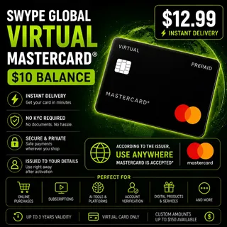 Swype Global Virtual Mastercard – $10 Balance | Instant Delivery