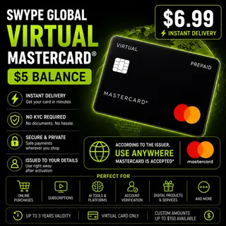 Swype Global Virtual Mastercard – $5 Balance | Instant Delivery