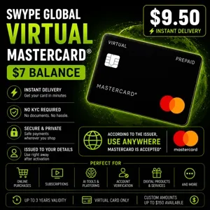 Swype Global Virtual Mastercard – $7 Balance | Instant Delivery