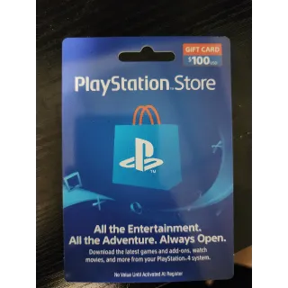 $100.00 USD PlayStation Store