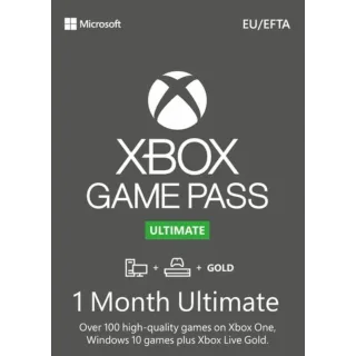 XBOX GAME PASS ULTIMATE 1 MONTH NON-STACKABLE KEY EUROPE
