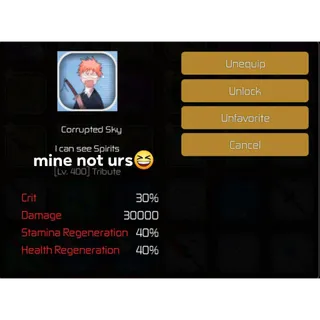 Account with Corrupted Sky and other items 