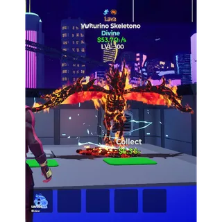Vulturino Skeletono Lava with 2 traits MAX LEVEL 53.7 Qi/s - Go up for Brainrots 