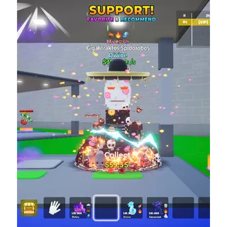 Gigalitraktos Spidorobos Muertos with THREE traits MAX LEVEL 386 Qi/s - Go up for Brainrots 