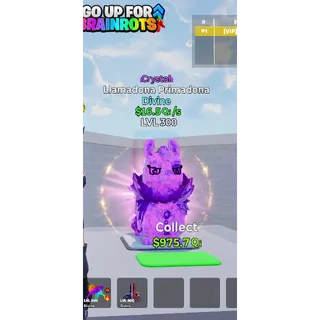 Lamadona Primadona Crystal MAX LEVEL 16.5 Qi/s - Go up for Brainrots 