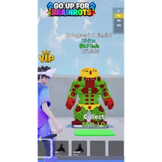 Go up for Brainrots Chimpanzini Kingini - Level 100