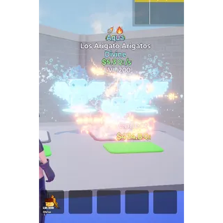 Los Arigato Arigatos Aqua with TWO traits MAX LEVEL 5.3 Qi/s - Go up for Brainrots 