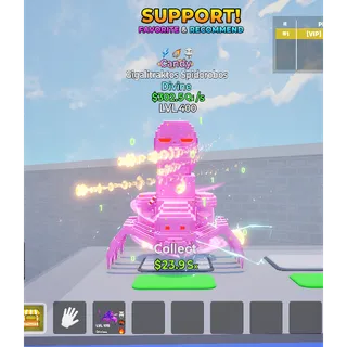 Gigalitraktos Spidorobos Candy with THREE traits MAX LEVEL 302.5 Qi/s - Go up for Brainrots 