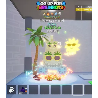 Tiramisubmarini Summer with FIVE traits MAX LEVEL 112.7 Qi/s - Go up for Brainrots 