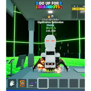 Gigalitraktos Spidorobos Black&White with two traits MAX LEVEL 62 Qi/s - Go up for Brainrots 