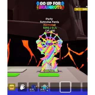 Sunculus Ferris Party MAX LEVEL 292.1 Qi/s - Go up for Brainrots 