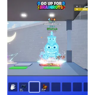 Tiramisubmarini Aqua with THREE traits MAX LEVEL 72.6 Qi/s - Go up for Brainrots 