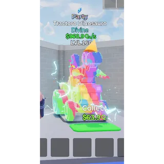 Tractoro Dinosauro Party with trait Level 160 - Go up for Brainrots 