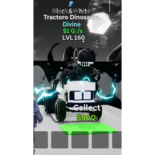 Tractoro Dinosauro Black&White with trait Level 160 1 Qi/s - Go up for Brainrots
