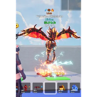 Vulturino Skeletono Lava with THREE traits MAX LEVEL 8.5 Qi/s - Go up for Brainrots 