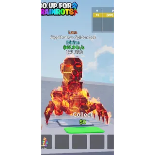 Gigalitraktos Spidorobos Lava MAX LEVEL 47.9 Qi/s  - Go up for Brainrots 
