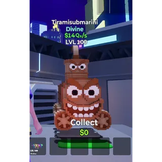 Tiramisubmarini Level 100 - Go up for Brainrots 