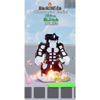 Chimpanzini Kingini Black&White with trait Level 160 1.2 Qi/s - Go up for Brainrots