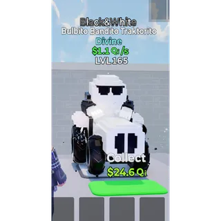 Bulbito Bandito Traktorito Black&White Level 165 1.1 Qi/s - Go up for Brainrots 