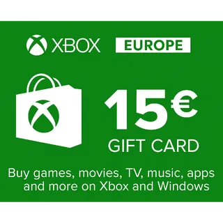 €15.00 EUR XBOX GIFT CARD - EUROPE