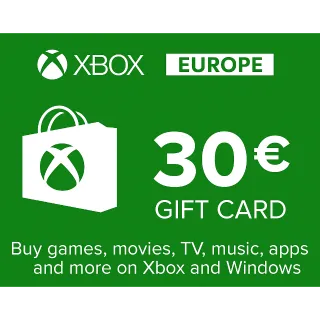 €30.00 EUR XBOX GIFT CARD - EUROPE