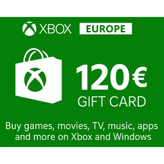 €120.00 EUR XBOX GIFT CARD - EUROPE