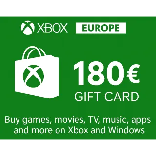 €180.00 EUR XBOX GIFT CARD - EUROPE