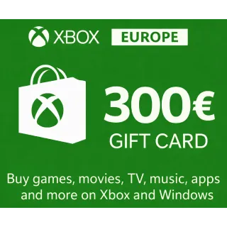 €300.00 EUR XBOX GIFT CARD - EUROPE