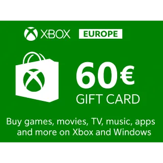 €60.00 EUR XBOX GIFT CARD - EUROPE