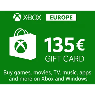 €135.00 EUR XBOX GIFT CARD - EUROPE