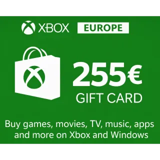 €255.00 EUR XBOX GIFT CARD - EUROPE