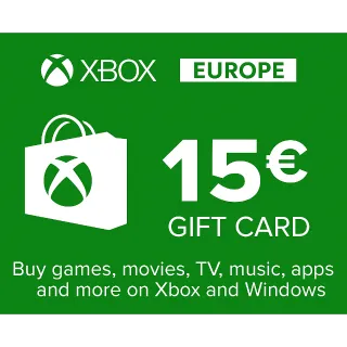 €15.00 EUR XBOX GIFT CARD - EUROPE