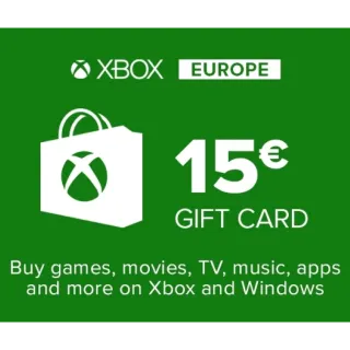 2 X €15.00 EUR (30 EUR) XBOX GIFT CARD - EUROPE