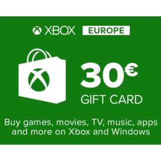 €30.00 EUR XBOX GIFT CARD - EUROPE
