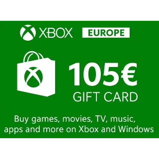 €105.00 EUR XBOX GIFT CARD - EUROPE