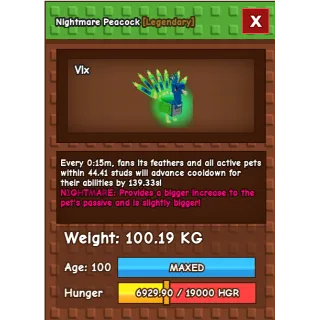 Godly NM Peacoc  100.19KG