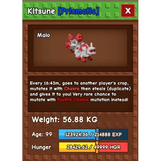 Grow A Garden/Huge/Red Kitsune