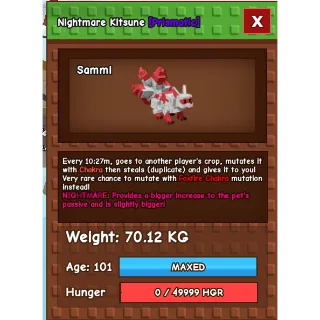 Grow a garden/Titanic/NM Red Kitsune