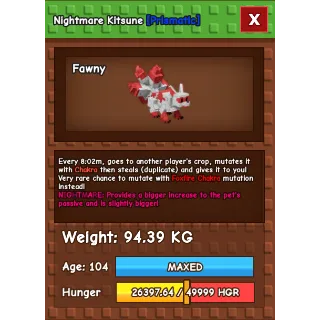 Grow A Garden/Godly/NM Red Kitsune