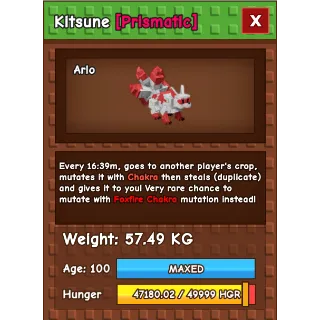 Grow A Garden/Huge/Red Kitsune