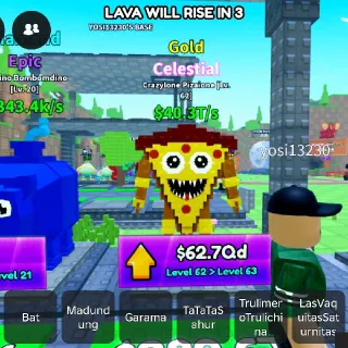 CELESTIAL | Gd Crazylone Pizaione $40.3T/s - SURVIVE LAVA FOR BRAINROT