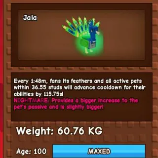 NIGHTMARE PEACOCK 60KG - GROW A GARDEN